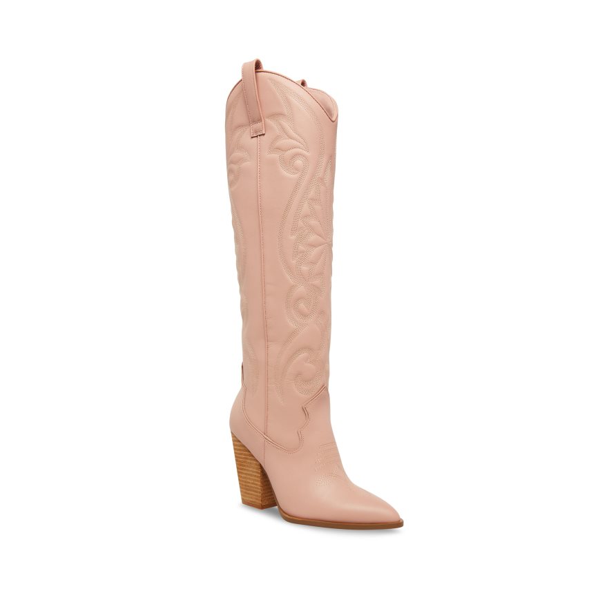 Pink Steve Madden Lasso Leather Women's Knee-high Boots | PH 4682MCU